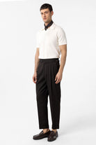 Antioch-Kahve Yüksek Bel İtalyan Kalıp Pileli Erkek Pantolon-Kumaş Pantolon-2-Milagron.com