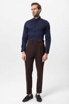 Antioch-Kahve Yüksek Bel Pileli Carrot Fit Erkek Pantolon-Pantolon-3-Milagron.com