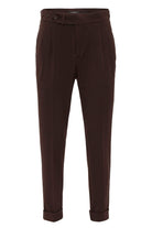 Antioch-Kahve Yüksek Bel Pileli Carrot Fit Erkek Pantolon-Pantolon-6-Milagron.com