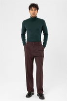 Antioch-Kahve Yüksek Bel Pileli Rahat Kalıp Erkek Pantolon-Pantolon-4-Milagron.com