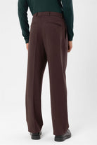 Antioch-Kahve Yüksek Bel Pileli Rahat Kalıp Erkek Pantolon-Pantolon-6-Milagron.com