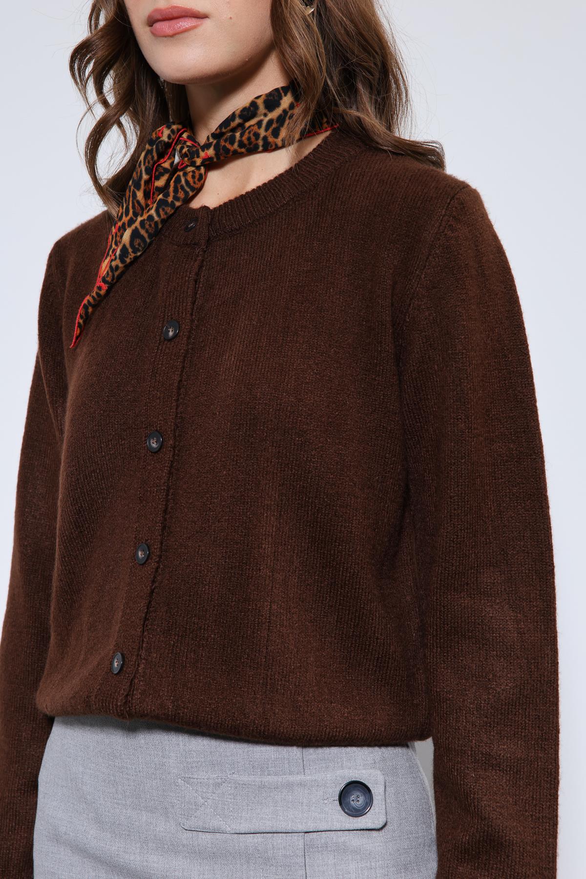 Antioch-Kahve Yumuşak Dokulu Hırka-Hırka-6-Milagron.com