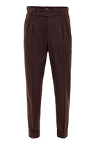 Antioch-Kahve Yün Görünümlü Yüksek Bel Pileli Erkek Pantolon-Pantolon-7-Milagron.com