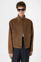 Antioch-Kahve Yün Karışımlı Dik Yaka Erkek Mont-Mont-3-Milagron.com