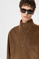 Antioch-Kahve Yün Karışımlı Dik Yaka Erkek Mont-Mont-6-Milagron.com