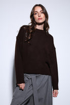 Antioch-Antioch Kahve Yün Karışımlı Kadın Kazak-Kazak-2-Milagron.com