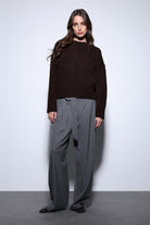 Antioch-Antioch Kahve Yün Karışımlı Kadın Kazak-Kazak-3-Milagron.com