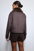 Antioch-Kahve Yün Karışımlı Suni Kürk Yaka Ceket-Ceket-12-Milagron.com