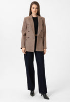 Antioch-Kiremit Kadın Kazayağı Desenli Blazer Ceket-Blazer Ceket-2-Milagron.com