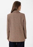 Antioch-Kiremit Kadın Kazayağı Desenli Blazer Ceket-Blazer Ceket-7-Milagron.com