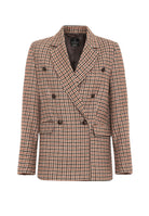 Antioch-Kiremit Kadın Kazayağı Desenli Blazer Ceket-Blazer Ceket-8-Milagron.com