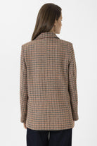 Antioch-Kiremit Kadın Kazayağı Desenli Blazer Ceket-Ceket-7-Milagron.com