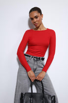 Antioch-Kırmızı Basic Uzun Kollu T Shirt-T-Shirt-4-Milagron.com