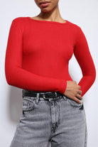 Antioch-Kırmızı Basic Uzun Kollu T Shirt-T-Shirt-6-Milagron.com