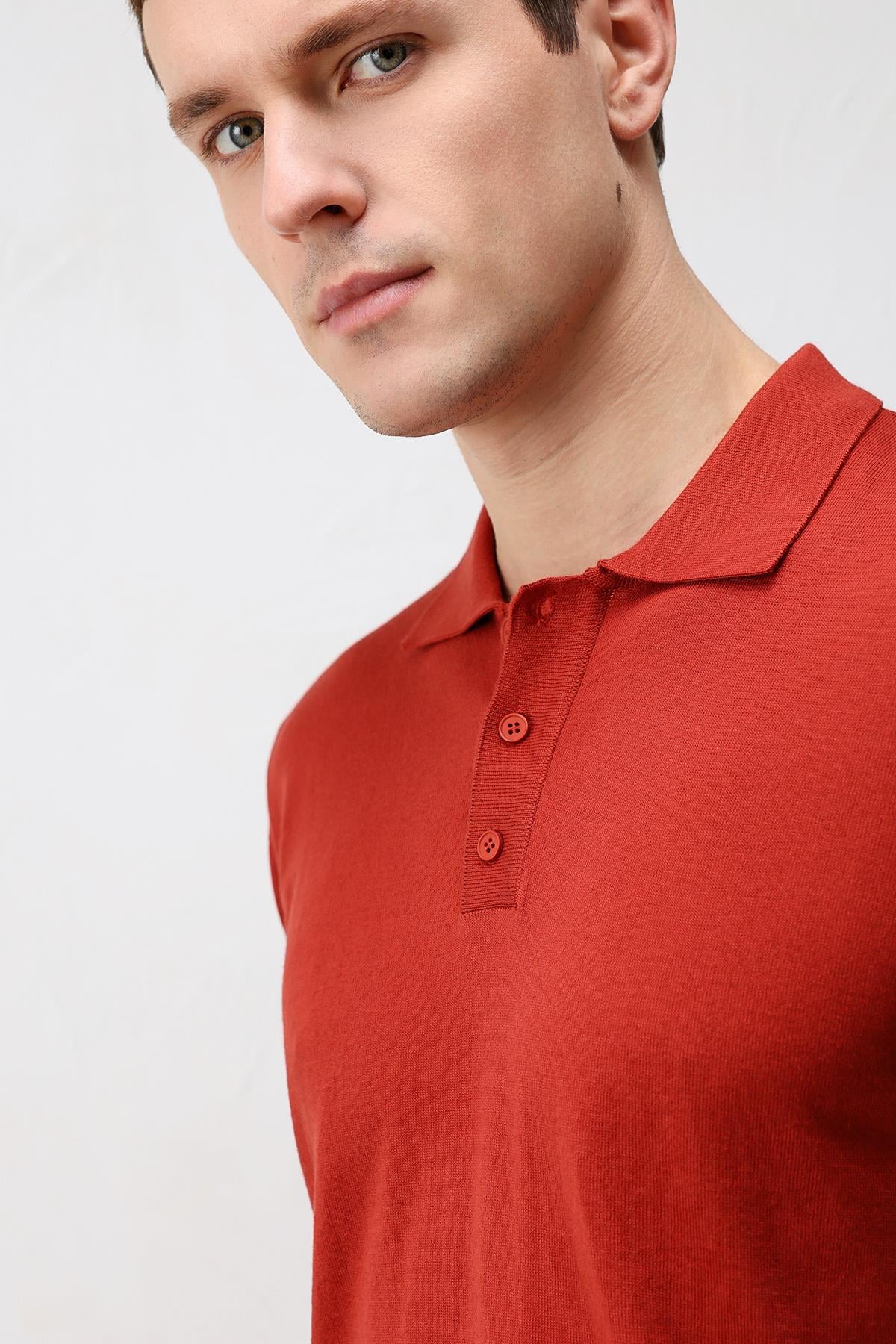 Antioch Kırmızı Comfort Slim Polo Yaka Erkek Triko T-Shirt