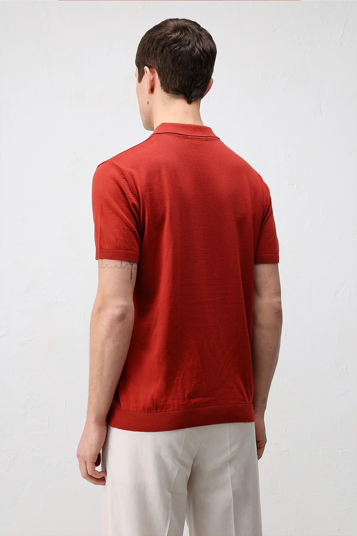 Antioch Kırmızı Comfort Slim Polo Yaka Erkek Triko T-Shirt