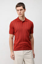 Antioch Kırmızı Dokulu Triko Erkek Polo T-Shirt