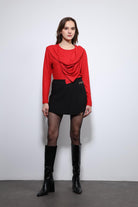 Antioch-Kırmızı Drapeli şal Detaylı Top-Top-4-Milagron.com