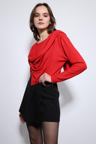 Antioch-Kırmızı Drapeli şal Detaylı Top-Top-6-Milagron.com