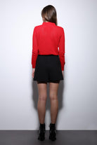 Antioch-Kırmızı Polo Yaka Desenli Triko Kadın Kazak-Kazak-6-Milagron.com