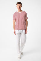 Antioch-Antioch Kırmızı Regular Fit çizgili Erkek T Shirt-T-Shirt-1-Milagron.com