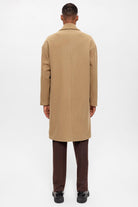 Antioch-Koyu Bej Oversize Kruvaze Erkek Kaban-Kaban-9-Milagron.com