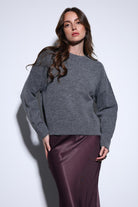 Antioch-Antioch Koyu Gri Yün Karışımlı Kadın Kazak-Kazak-1-Milagron.com