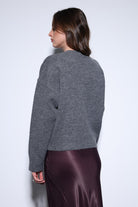 Antioch-Antioch Koyu Gri Yün Karışımlı Kadın Kazak-Kazak-5-Milagron.com