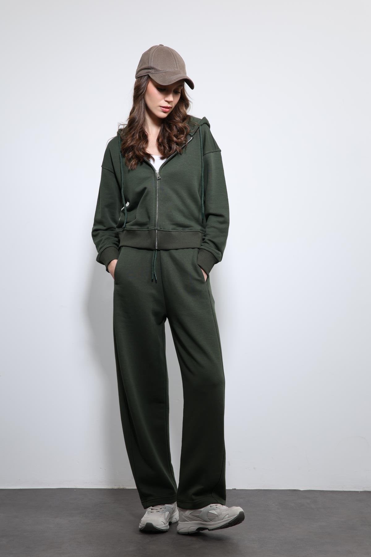 Antioch-Koyu Haki Kapüşonlu Eşofman Takım-Takım-3-Milagron.com