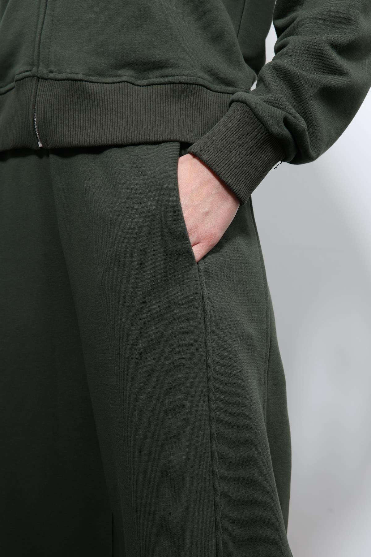 Antioch-Koyu Haki Kapüşonlu Eşofman Takım-Takım-7-Milagron.com