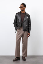 Antioch-Koyu Kahve 100% Deri Biker Ceket-Ceket-2-Milagron.com