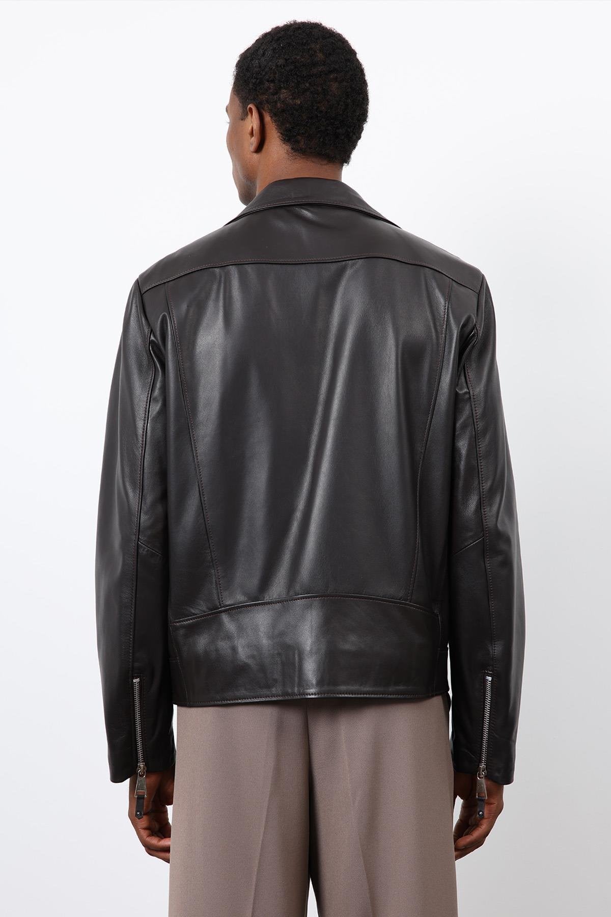 Antioch-Koyu Kahve 100% Deri Biker Ceket-Ceket-9-Milagron.com