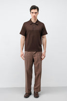 Antioch Koyu Kahve Basic Polo Yaka Erkek T-Shirt