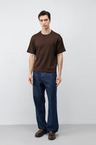 Antioch Koyu Kahve Crop Fit Erkek T-Shirt