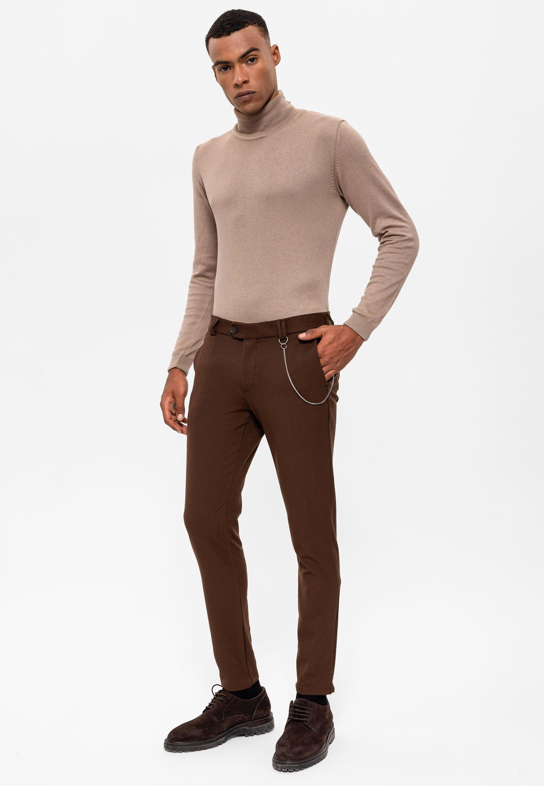 Antioch-Koyu Kahve Erkek Slim Fit Kumaş Pantolon-Kumaş Pantolon-2-Milagron.com