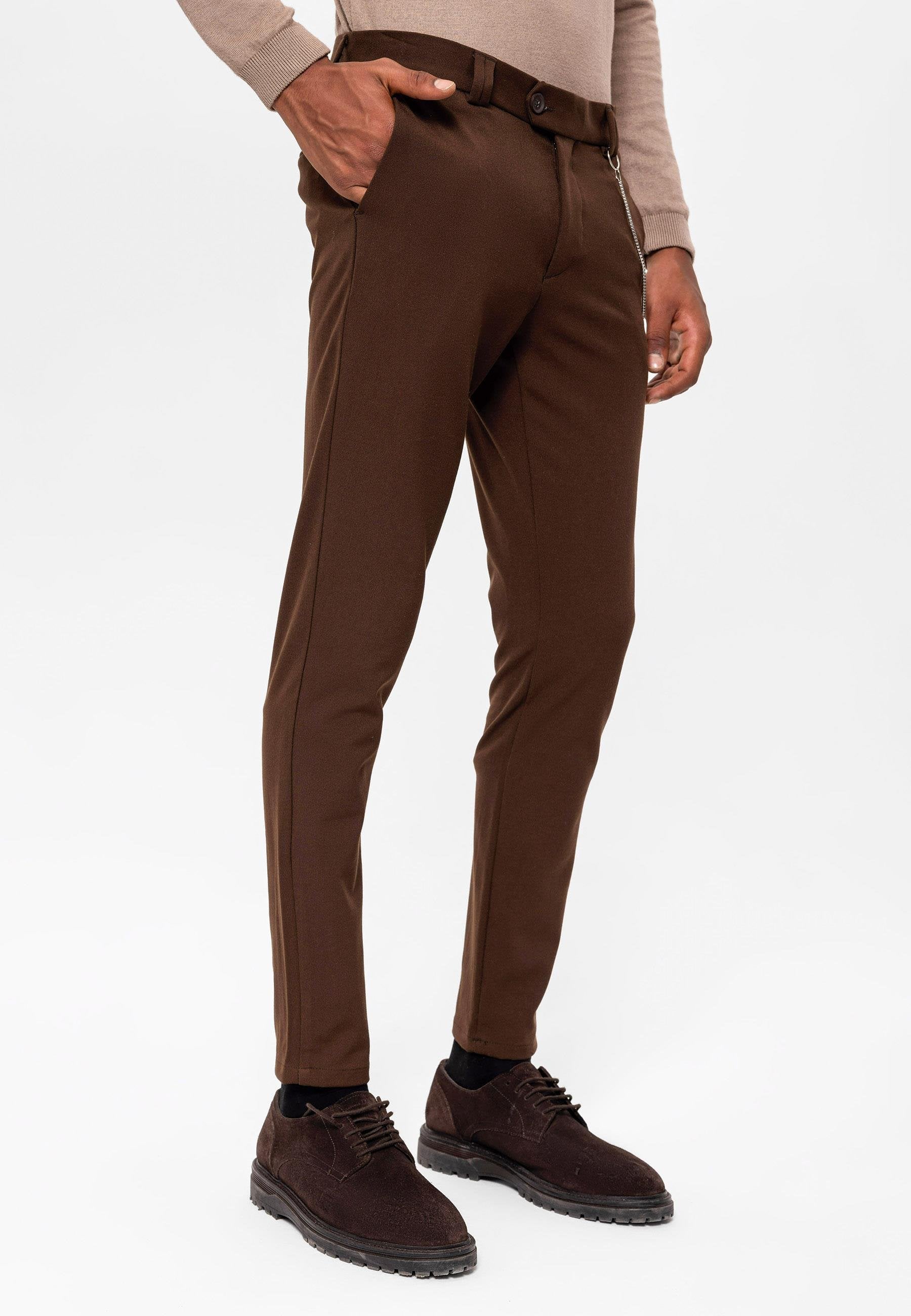 Antioch-Koyu Kahve Erkek Slim Fit Kumaş Pantolon-Kumaş Pantolon-3-Milagron.com