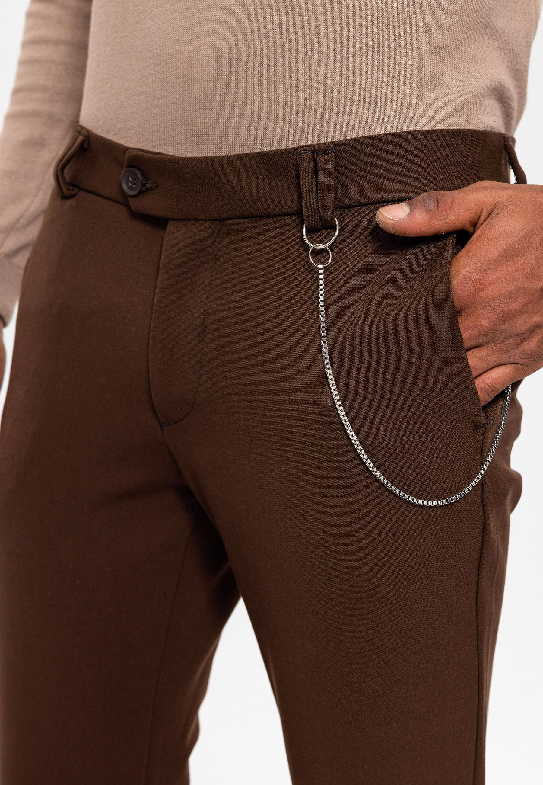 Antioch-Koyu Kahve Erkek Slim Fit Kumaş Pantolon-Kumaş Pantolon-4-Milagron.com