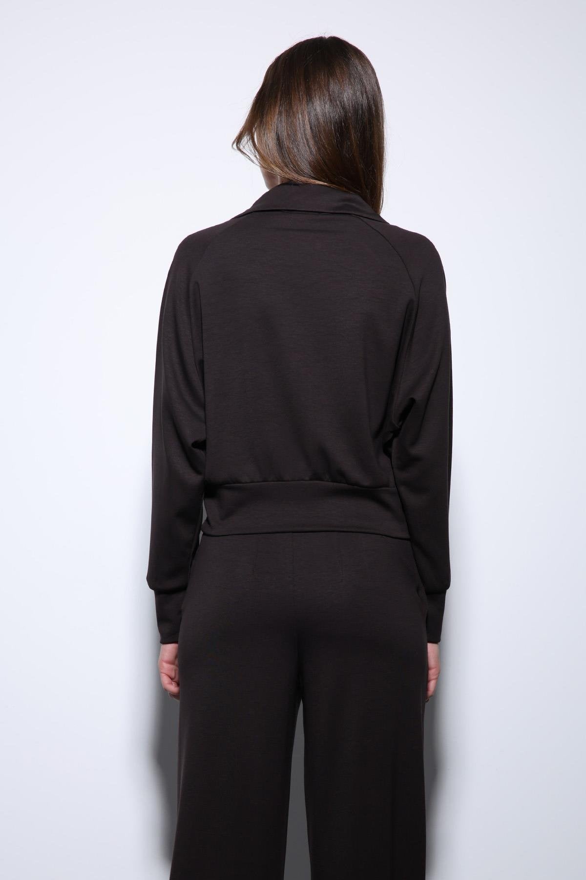 Antioch-Koyu Kahve Fermuarlı Kadın Eşofman Takım-Takım-8-Milagron.com