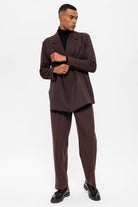 Antioch-Koyu Kahve Kruvaze Kapama Gizli Cep Erkek Blazer Ceket-Blazer Ceket-3-Milagron.com