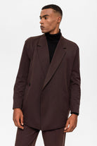 Antioch-Koyu Kahve Kruvaze Kapama Gizli Cep Erkek Blazer Ceket-Blazer Ceket-4-Milagron.com