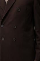 Antioch Koyu Kahve Kruvaze Relaxed Fit Erkek Blazer Ceket