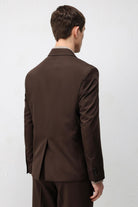 Antioch Koyu Kahve Kruvaze Relaxed Fit Erkek Blazer Ceket