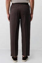 Antioch Koyu Kahve Lyocell Relaxed Fit Pileli Erkek Pantolon