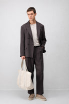 Antioch Koyu Kahve Modal Karışımlı Relaxed Fit Erkek Blazer Ceket