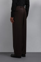 Antioch-Koyu Kahve Relax Fit Baggy Pilili Erkek Pantolon-Pantolon-5-Milagron.com