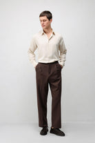Antioch Koyu Kahve Relax Fit Pilili Erkek Pantolon