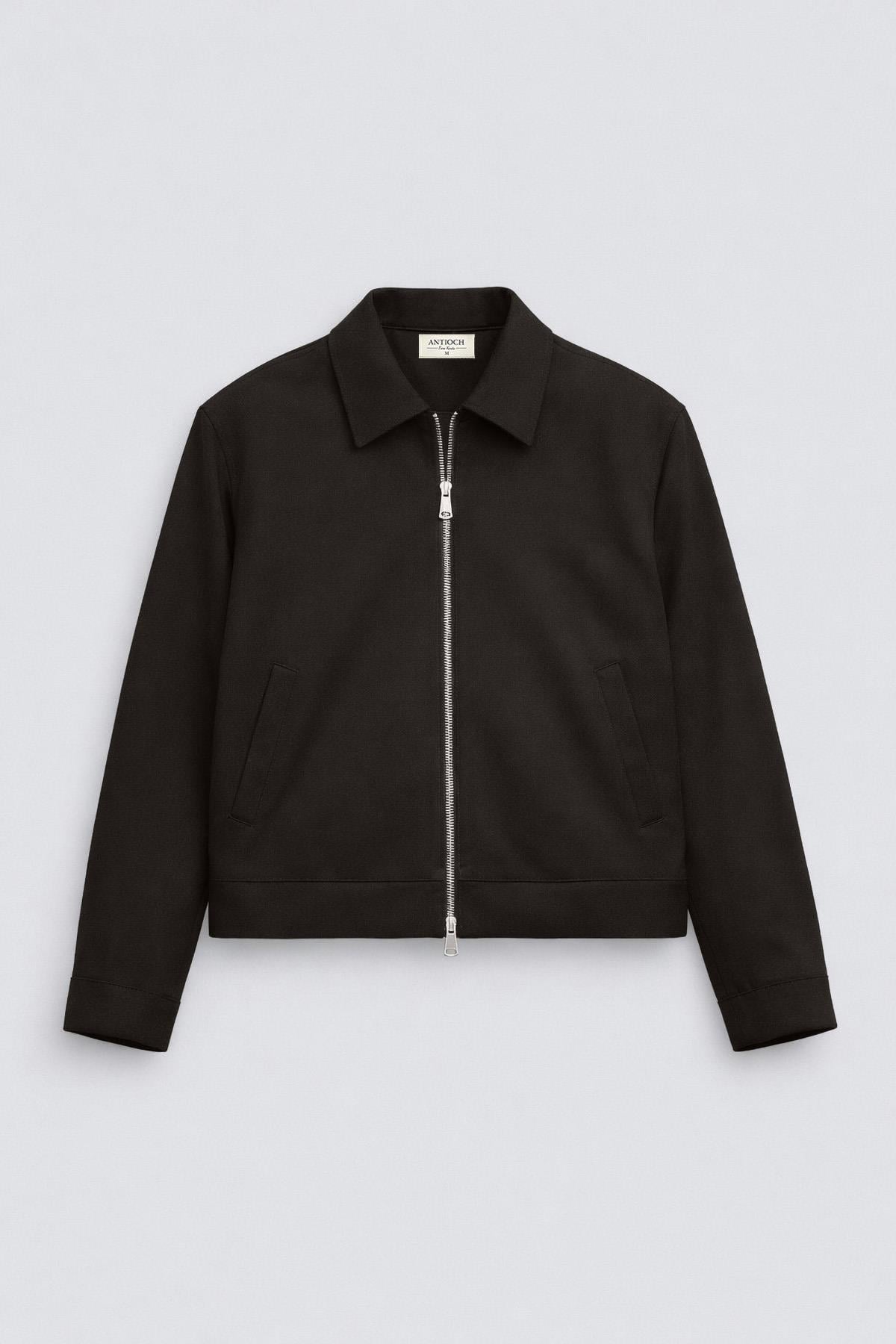 Antioch Koyu Kahve Relaxed Fit Fermuarlı Erkek Mont
