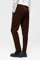 Antioch-Koyu Kahve Yüksek Bel (Boyfriend) Pileli Kumaş Pantolon-Kumaş Pantolon-5-Milagron.com