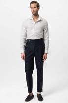 Antioch-Koyu Lacivert Duble Paça Yüksek Bel Erkek Pantolon-Kumaş Pantolon-3-Milagron.com