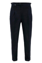 Antioch-Koyu Lacivert Duble Paça Yüksek Bel Erkek Pantolon-Kumaş Pantolon-7-Milagron.com